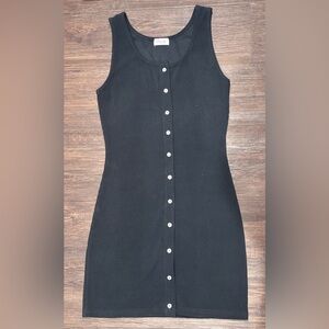 Pink Lily Sleeveless Black Midi Dress